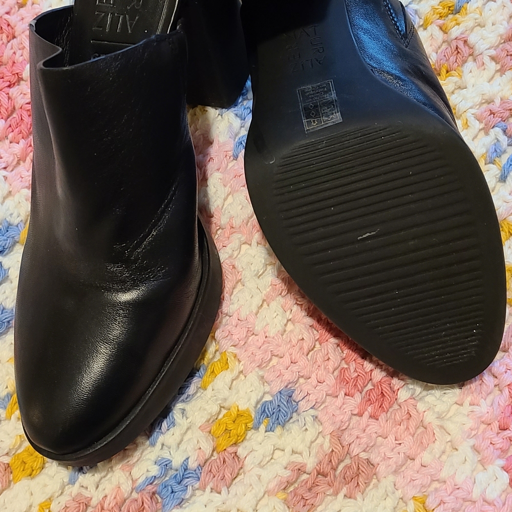 2/$50 Naturalizer Black Leather Ankle Booties - Picture 3 of 4